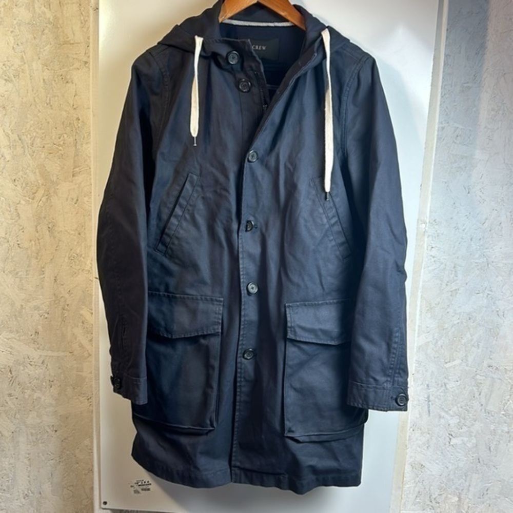 J. Crew Hooded Basket-Weave‎ Jacket 09619